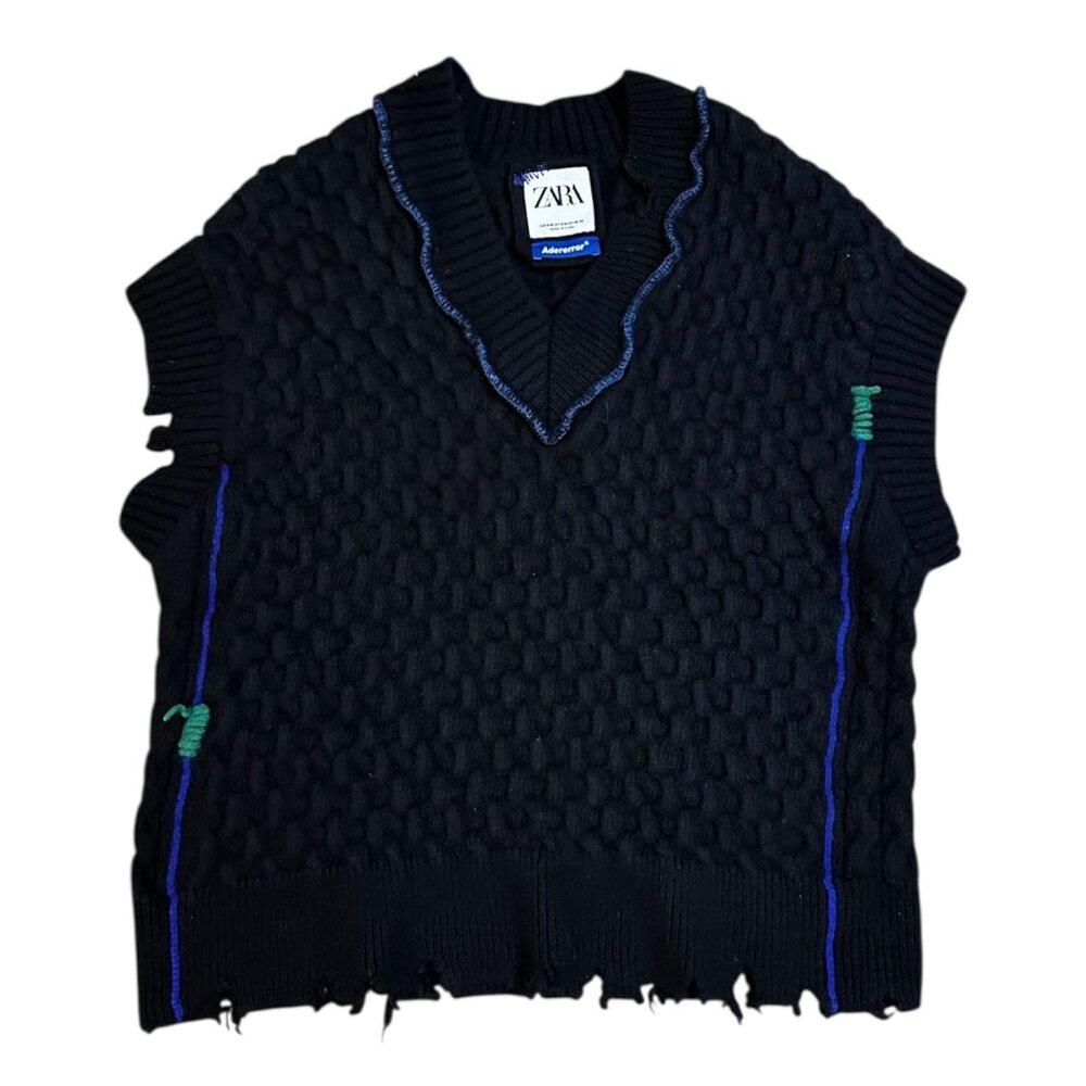 Ader Error x Zara 20FW Heavy Knit 100% Wool Distressed Vest